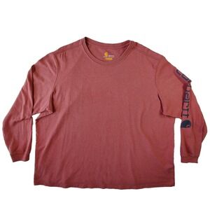 Carhartt 3X Original Fit Long Sleeve T Shirt Red Logo Sleeve